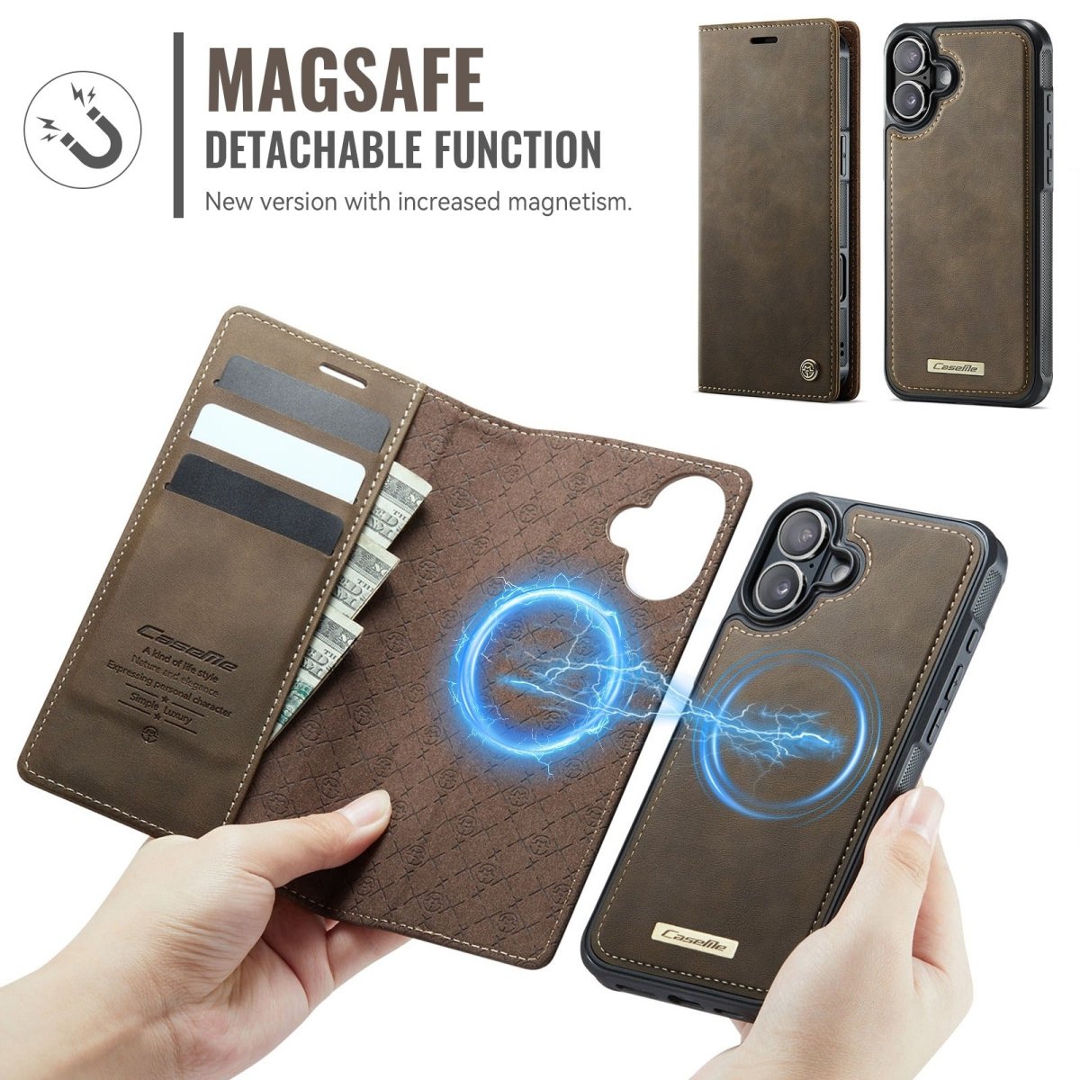 RFID Detachable Leather Card Holder Phone Case