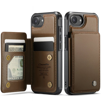 RFID Flip Leather Wallet Phone Case - Brown