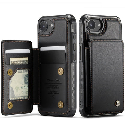 RFID Flip Leather Wallet Phone Case - Black