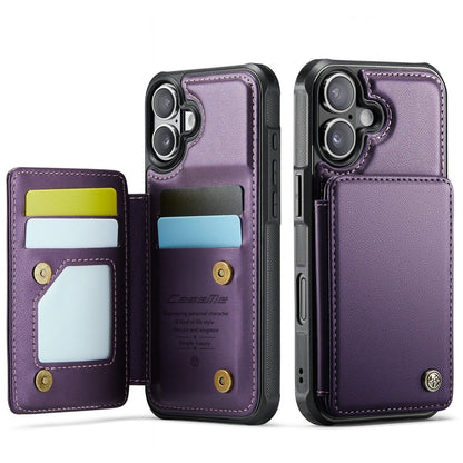 RFID Flip Leather Wallet Phone Case - Purple