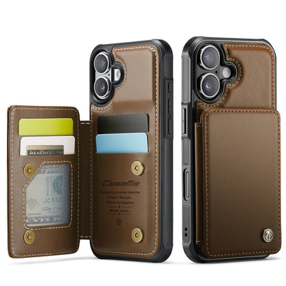 RFID Flip Leather Wallet Phone Case - Brown