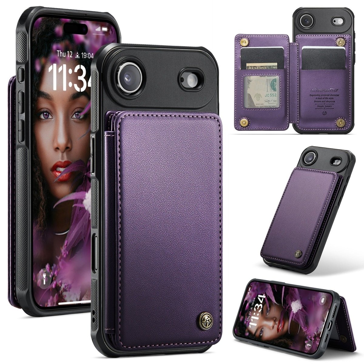 RFID Flip Leather Wallet Phone Case