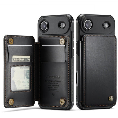 RFID Flip Leather Wallet Phone Case - Black