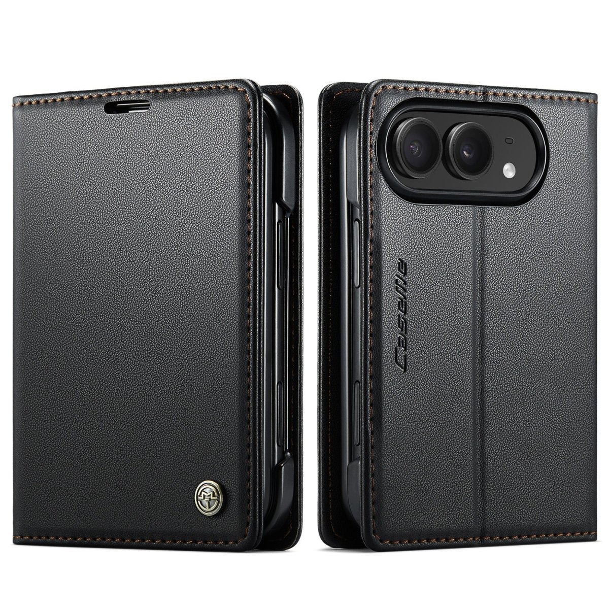 RFID Leather Card Holder Phone Case - Black