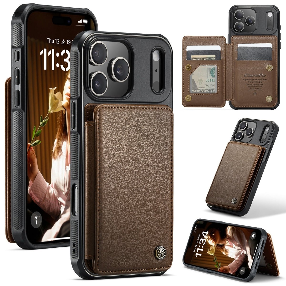 RFID Flip Leather Wallet Phone Case