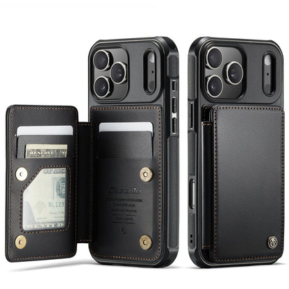 RFID Flip Leather Wallet Phone Case - Black