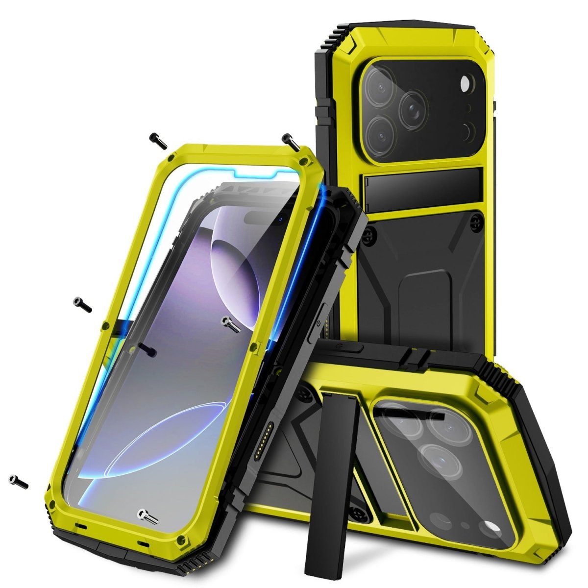 Rugged Heavy Duty Phone Case with Kickstand - Yellow