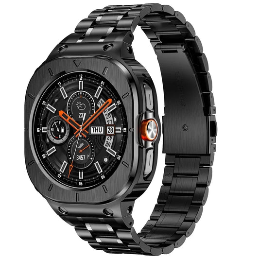 Stainless Steel Band With Shockproof Case For Samsung Watch Ultra - Black