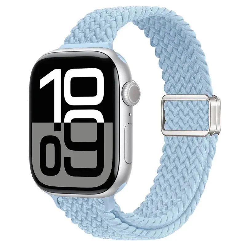 Slim Braided Magnetic Sports Watch Band - Light Blue