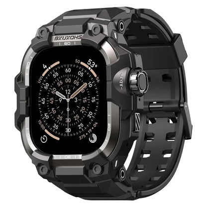 Tactical Watch Band With Built In Case - Black Titanium