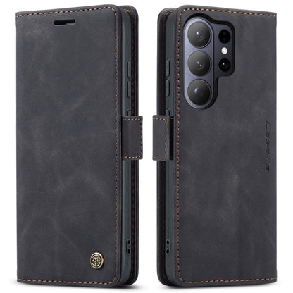 Slim Magnetic Leather Case For Samsung Galaxy - Black