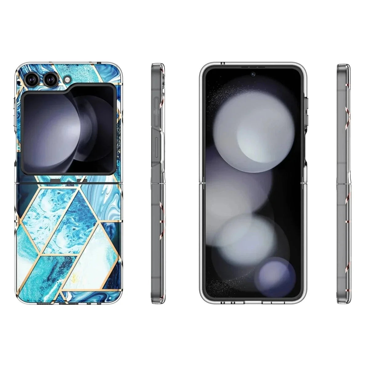 Marble Geometric Case For Samsung Flip