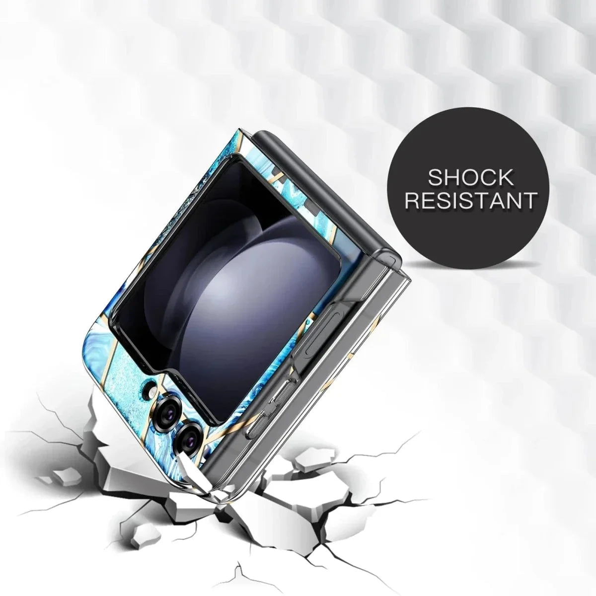Marble Geometric Case For Samsung Flip