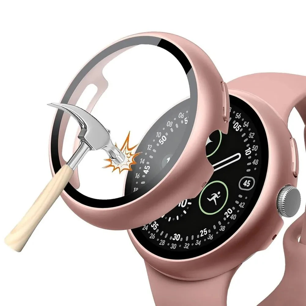 Tempered Glass Case For Google Pixel Watch - Rose Gold
