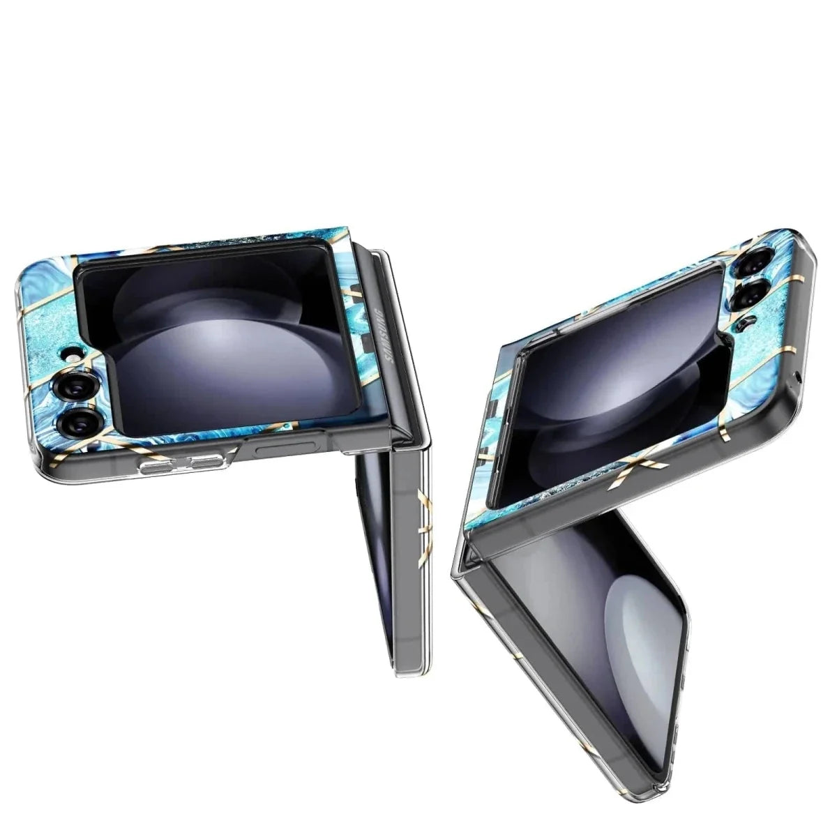 Marble Geometric Case For Samsung Flip