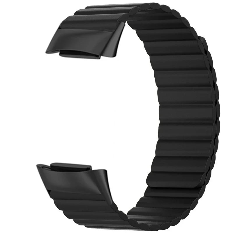 Magnetic Silicone Band For Fitbit Charge - Black
