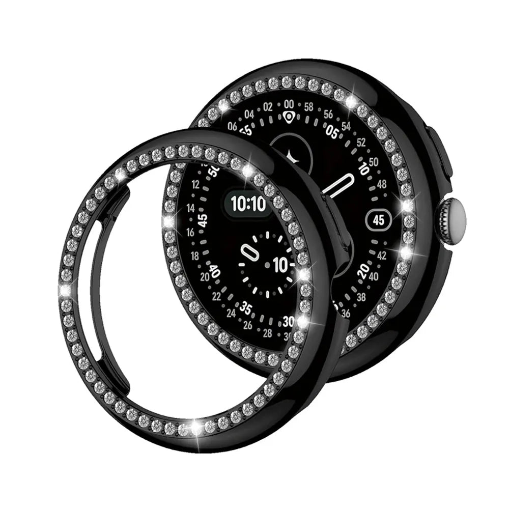 Rhinestone Diamond Case For Google Pixel Watch - Black
