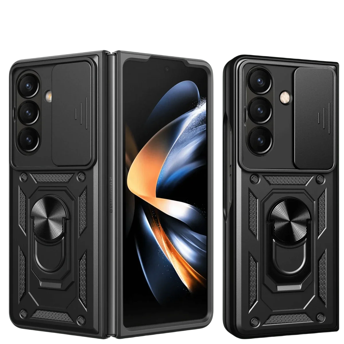 Magnetic Shockproof Case With Camera Cover For Samsung Z Fold - Black