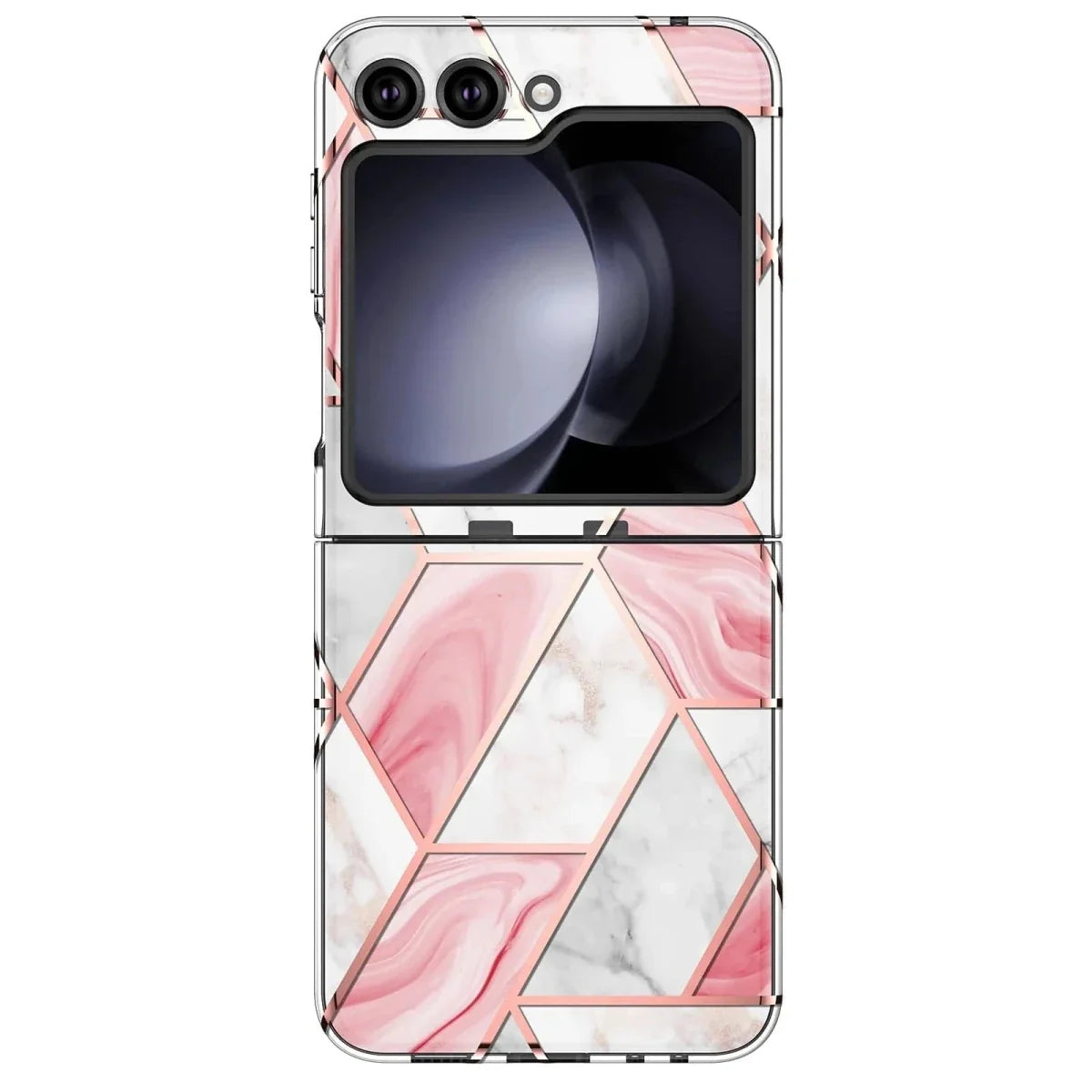 Marble Geometric Case For Samsung Flip - Pink