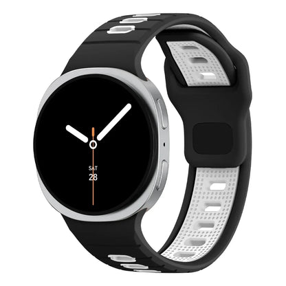 2 Tone Sports Band for Samsung Watch 8 - Black White