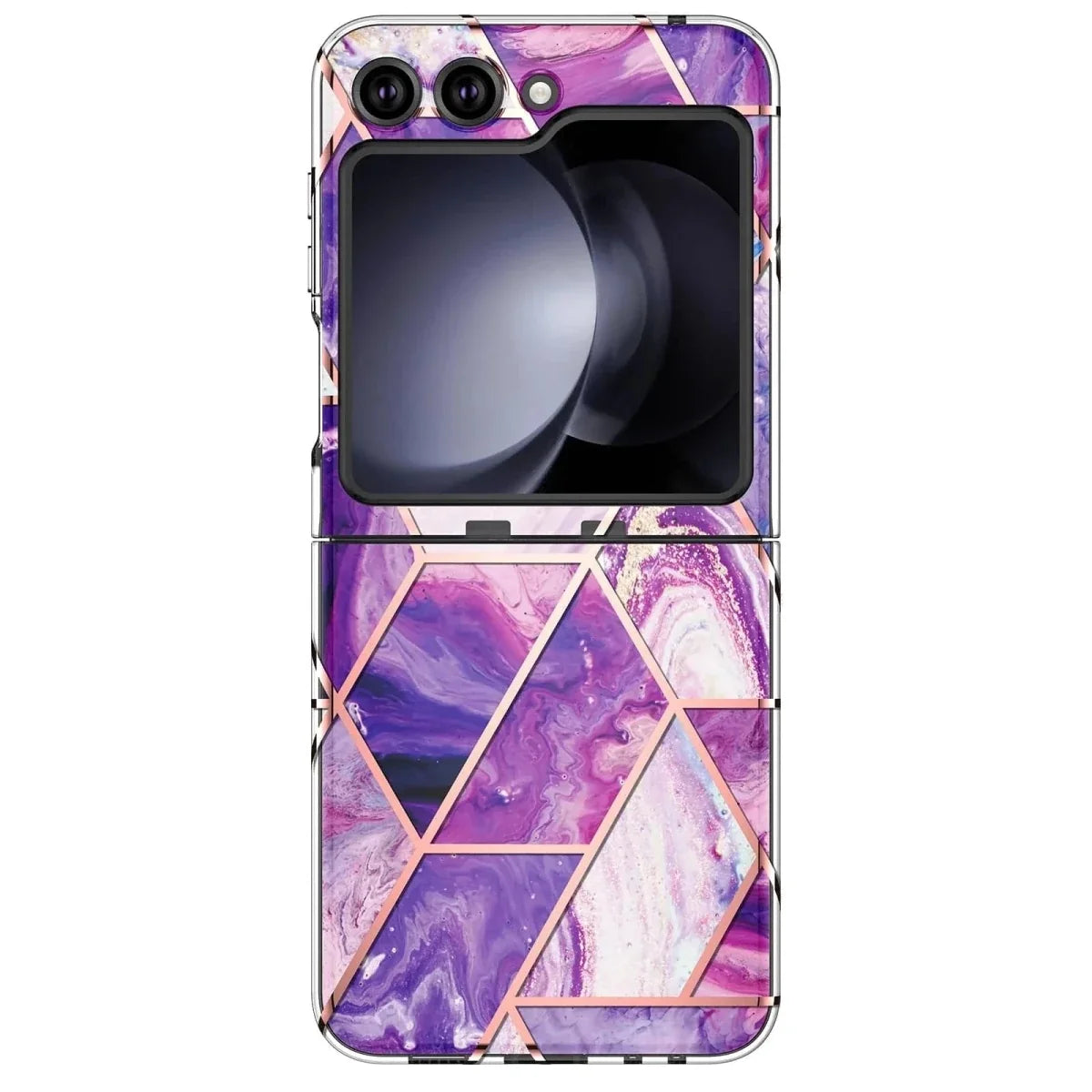 Marble Geometric Case For Samsung Flip - Purple