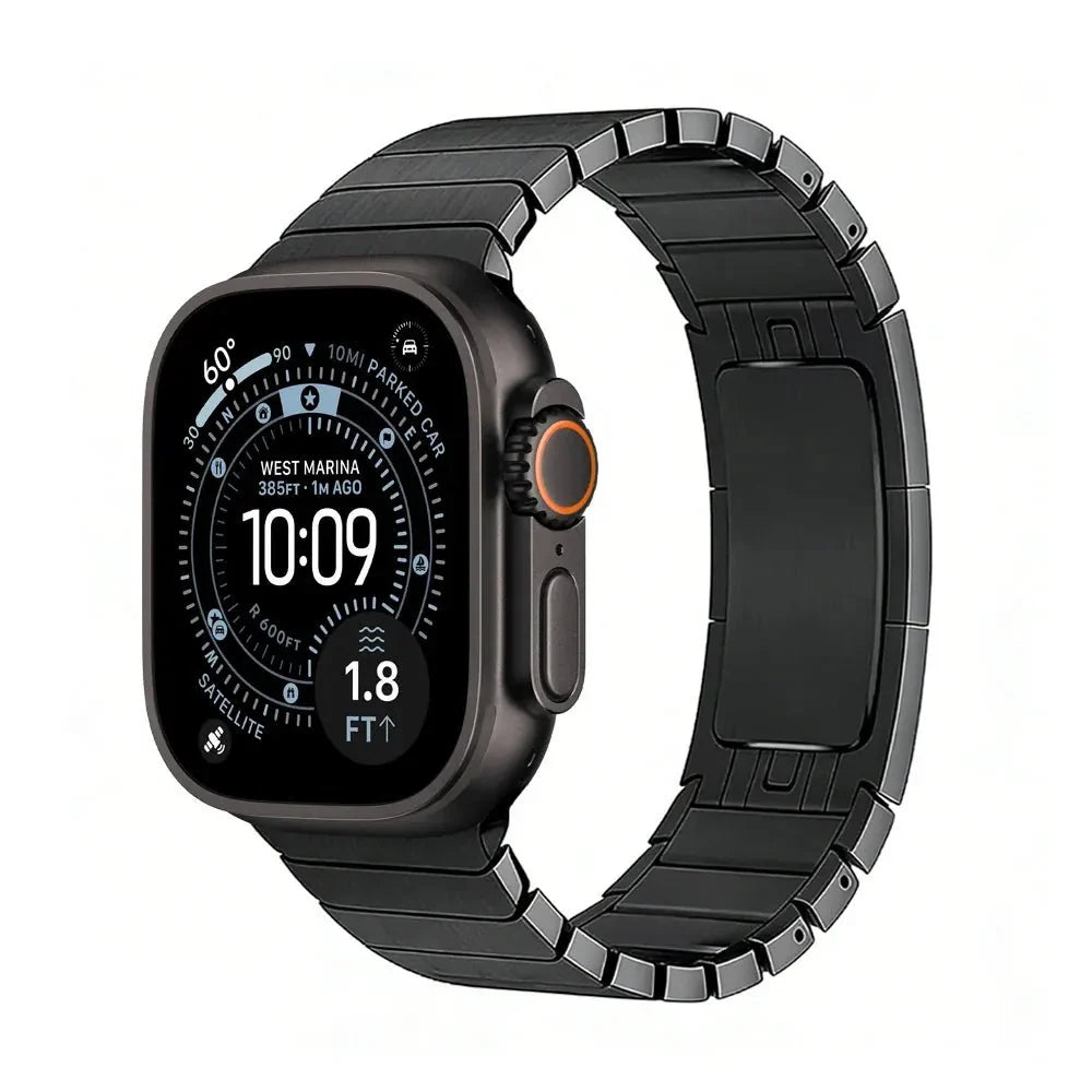 Link Stainless Steel Watch Band - Black