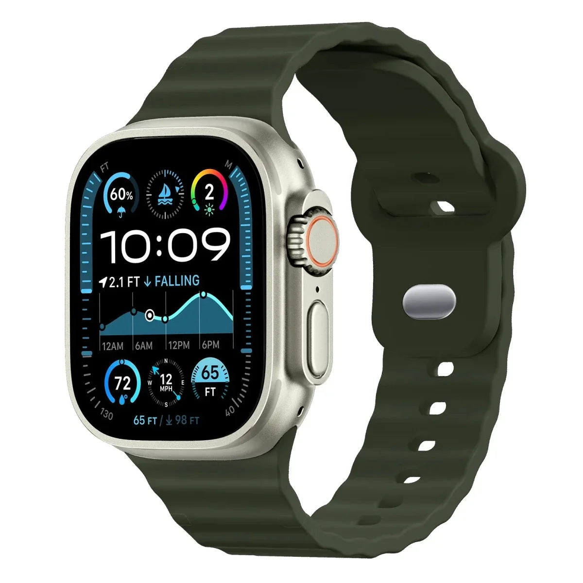 Ribbed Sports Watch Band - Deep Green