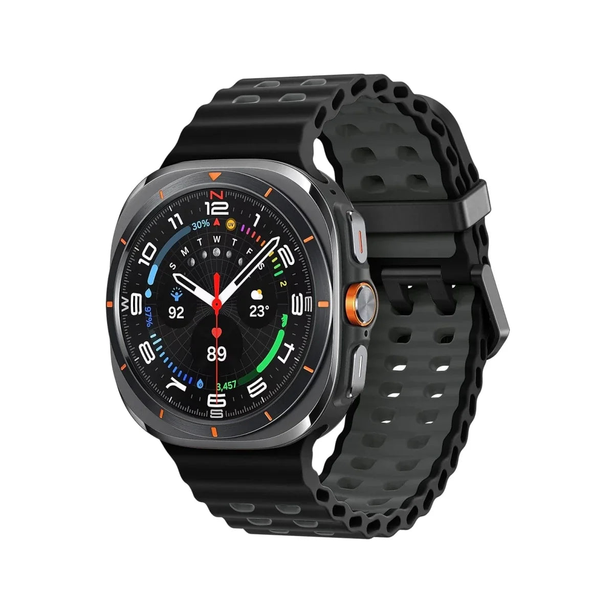 Rugged 2 Tone Sports Watch Band For Samsung Watch 7 Ultra - Black - Gray