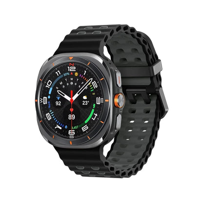 Rugged 2 Tone Sports Watch Band For Samsung Watch 7 Ultra - Black - Gray