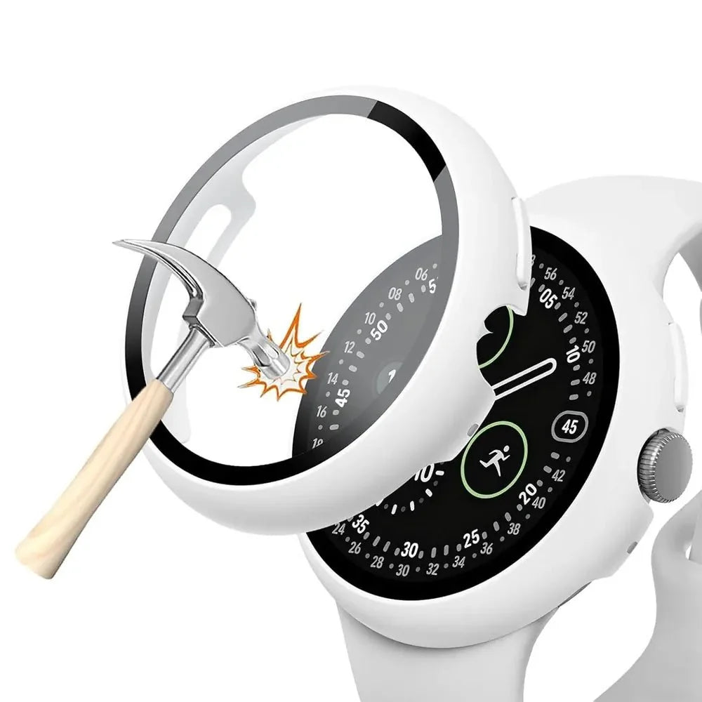 Tempered Glass Case For Google Pixel Watch - white