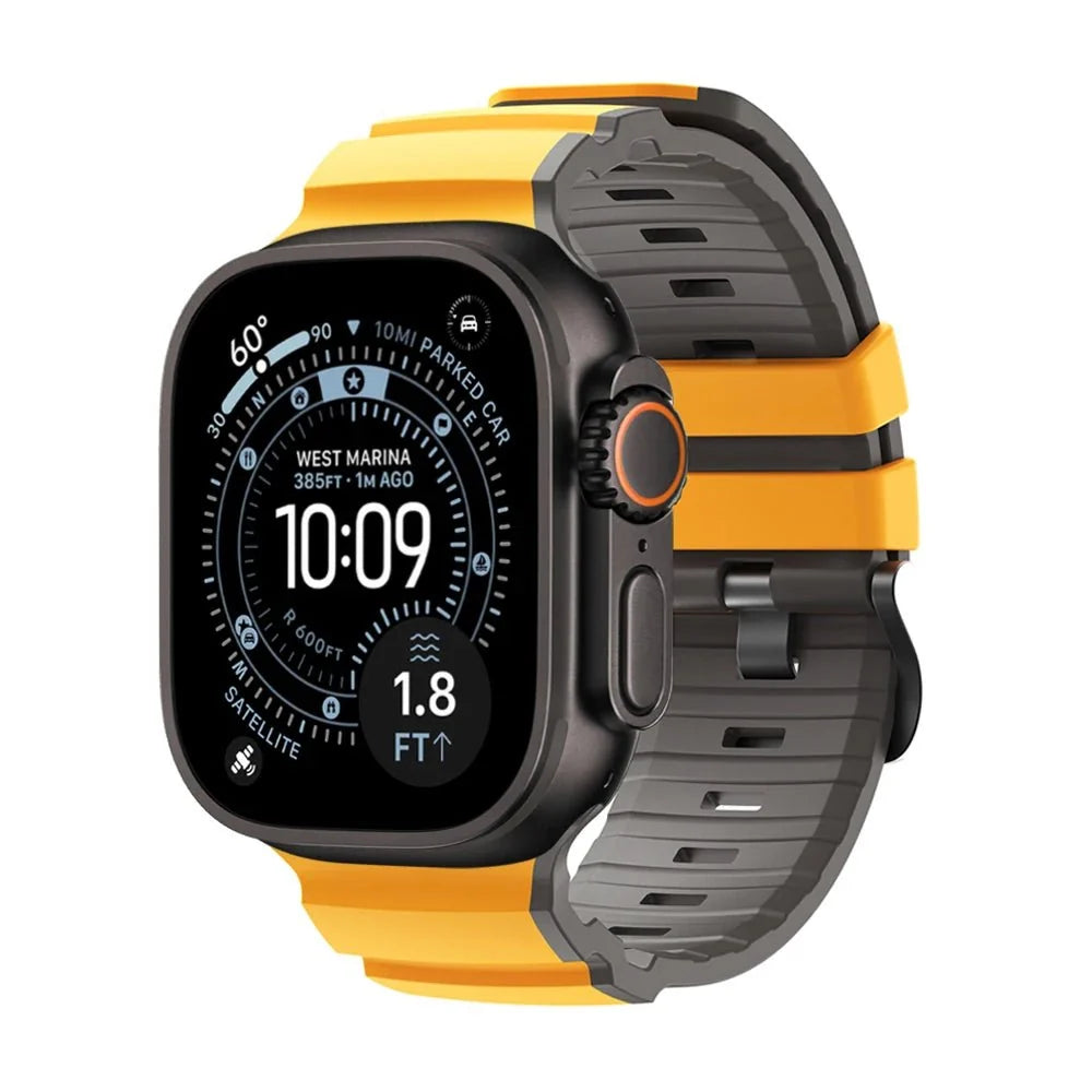 Tactical Silicone Watch Band - Yellow Gray