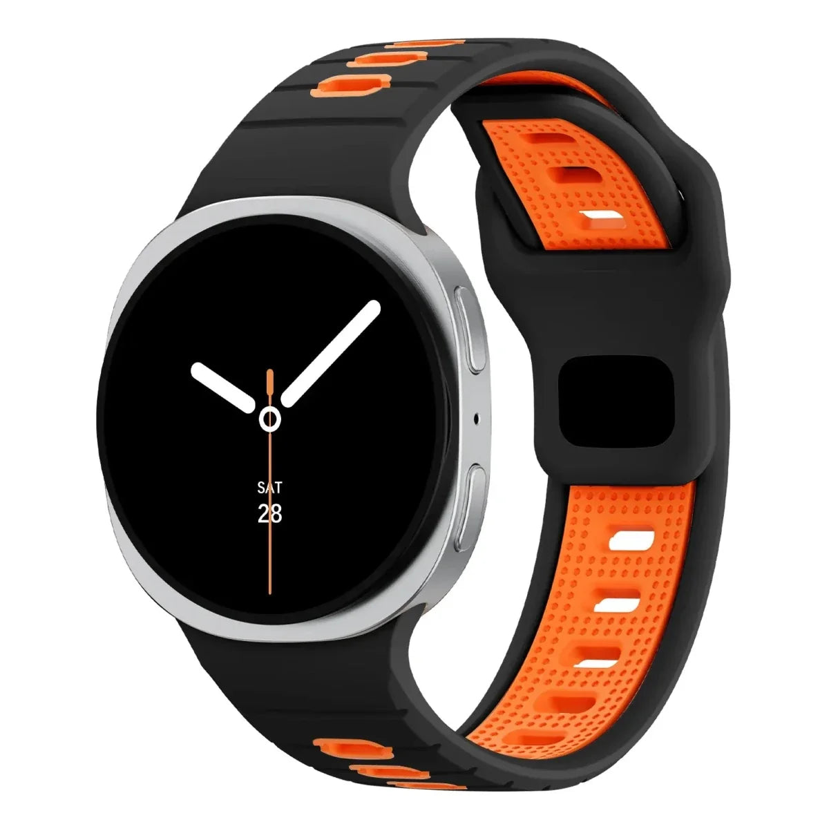 2 Tone Sports Band for Samsung Watch 8 - Black Orange