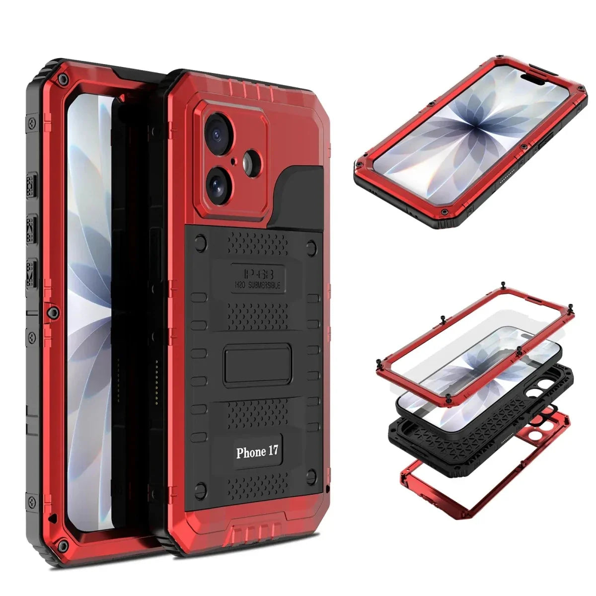 Waterproof Heavy Duty Phone Case - Red