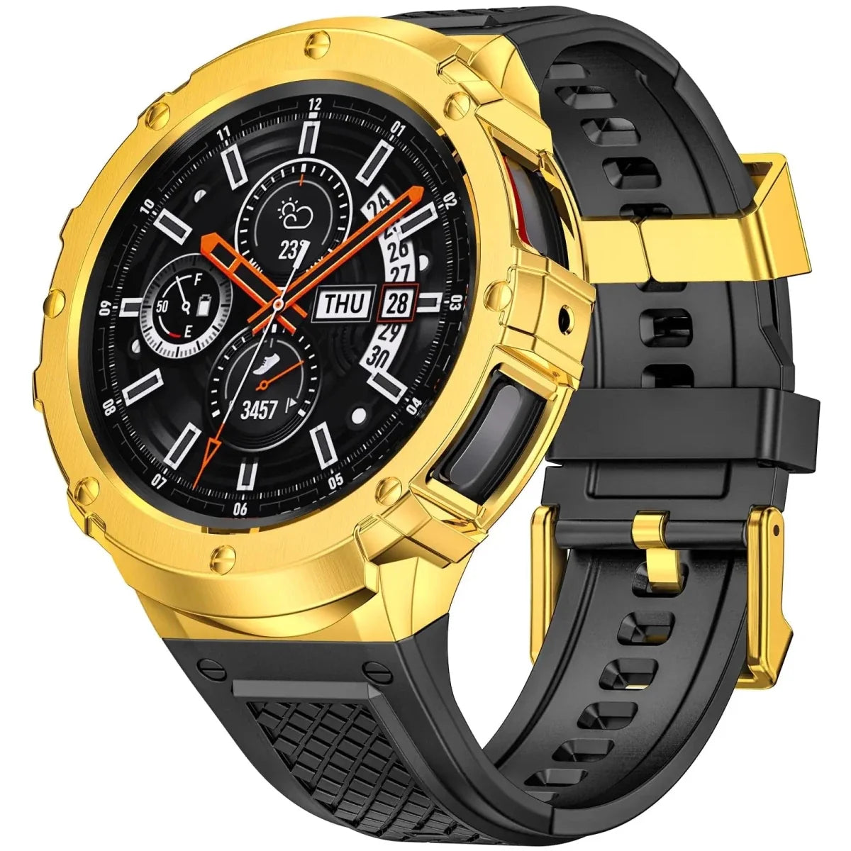 Tactical Band With Shockproof Case For Samsung Watch - Gold
