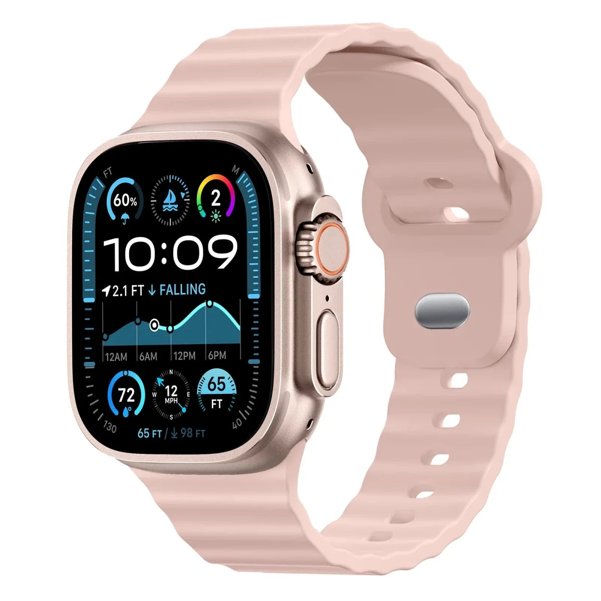 Ribbed Sports Watch Band - Pink Sand