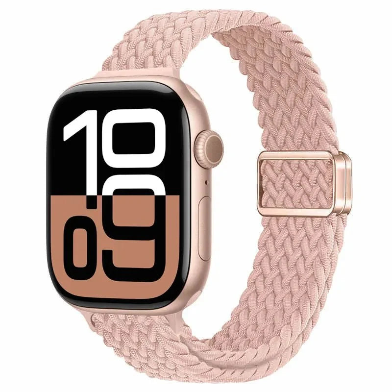 Slim Braided Magnetic Sports Watch Band - Pink Sand