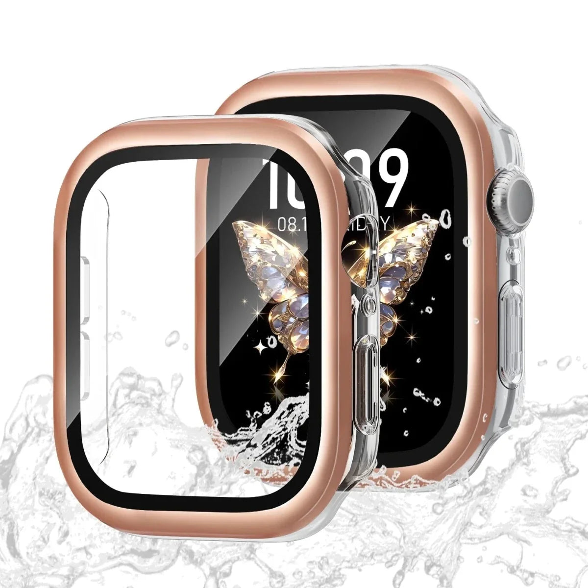 Tempered Glass Metal Case For Apple Watch