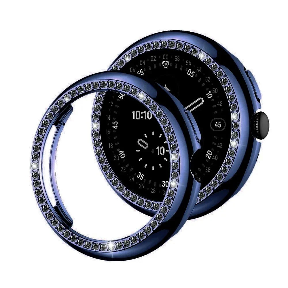 Rhinestone Diamond Case For Google Pixel Watch - Blue