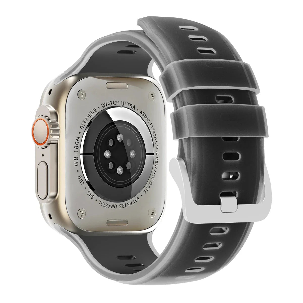 Transparent Silicone Watch Band - Black