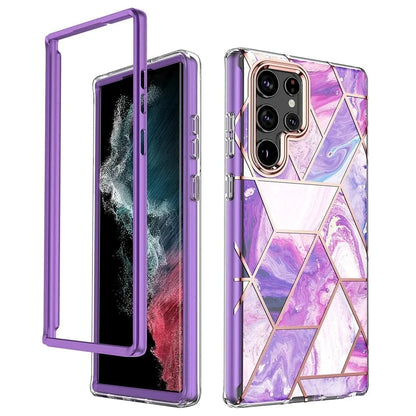 Marble Geometric Case For Samsung Galaxy - Purple