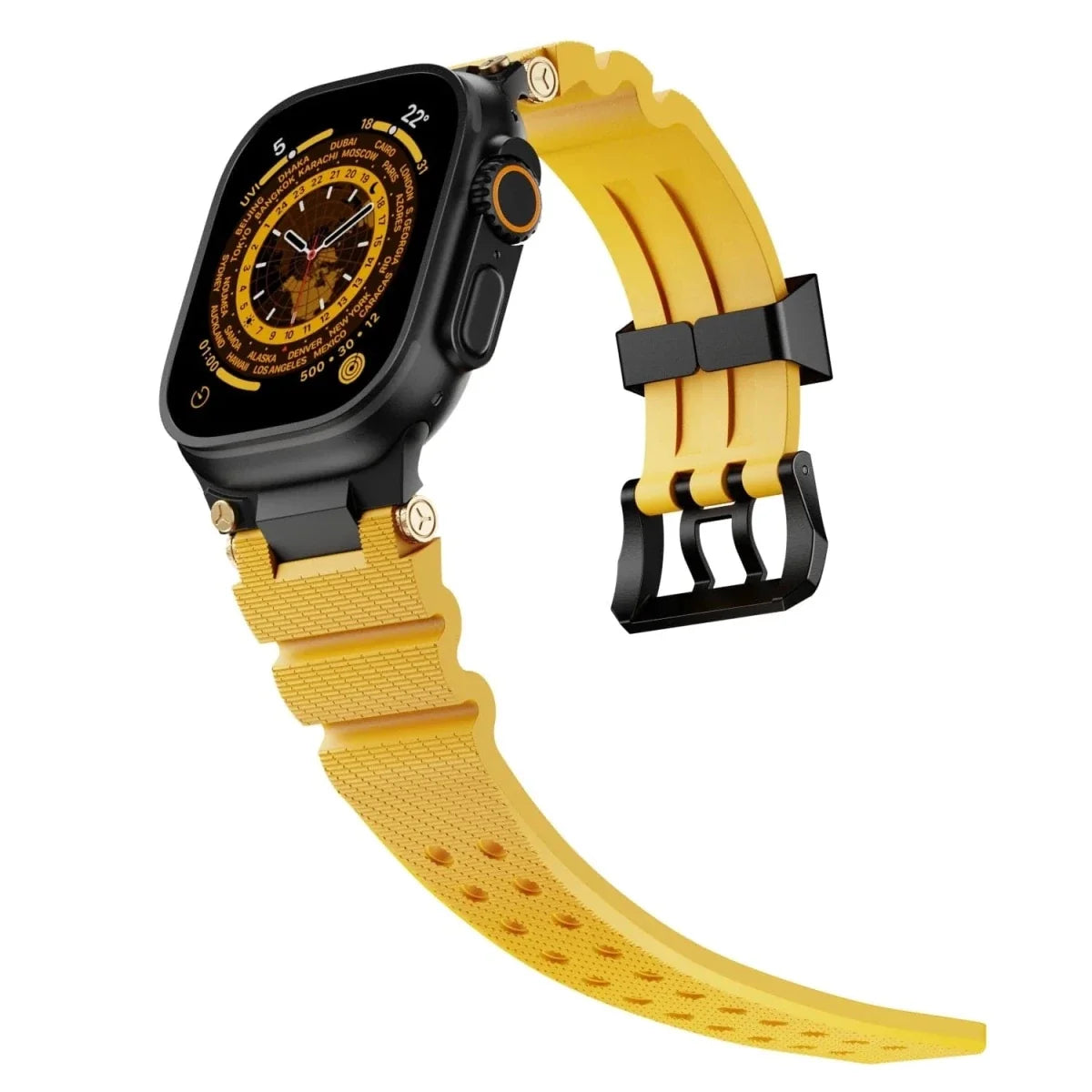 Mens Watch Band - Yellow- Black