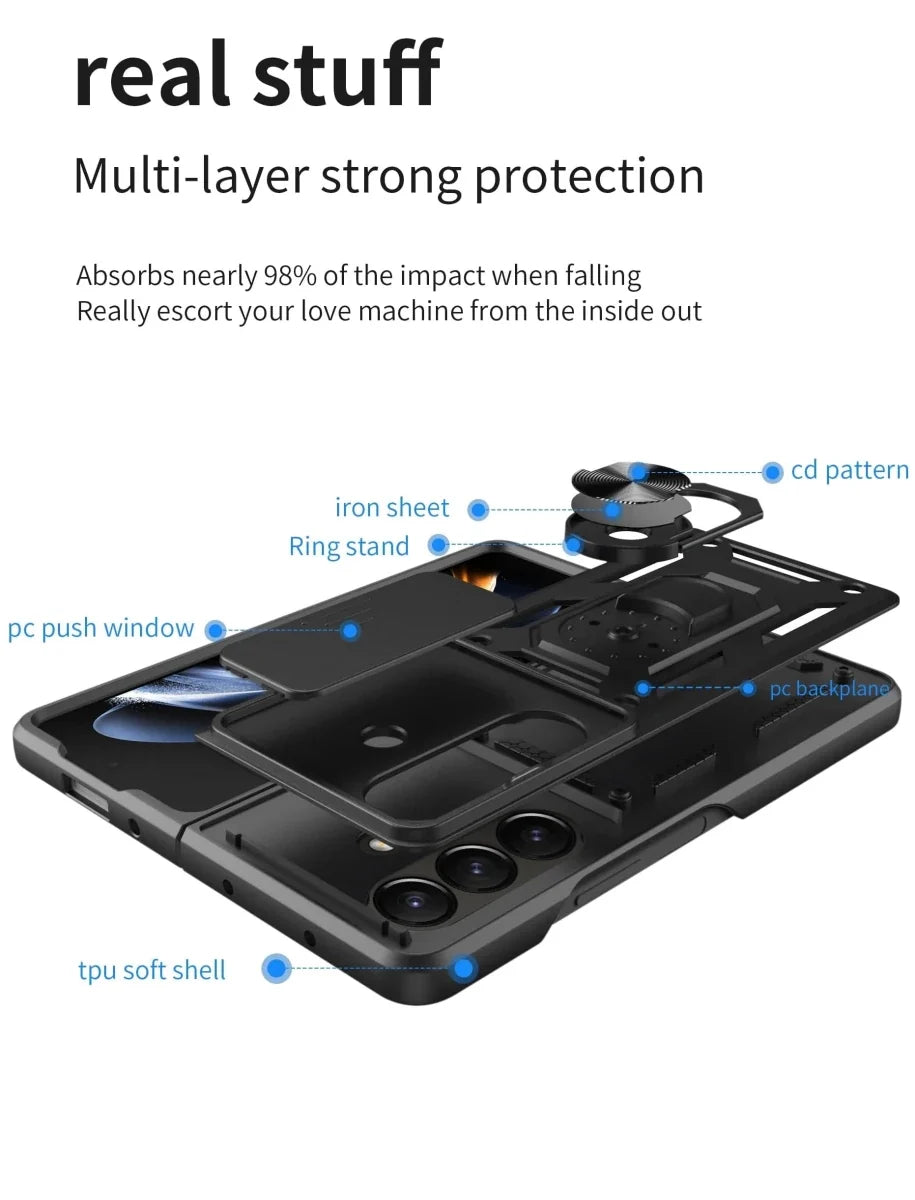 Magnetic Shockproof Case With Camera Cover For Samsung Z Fold