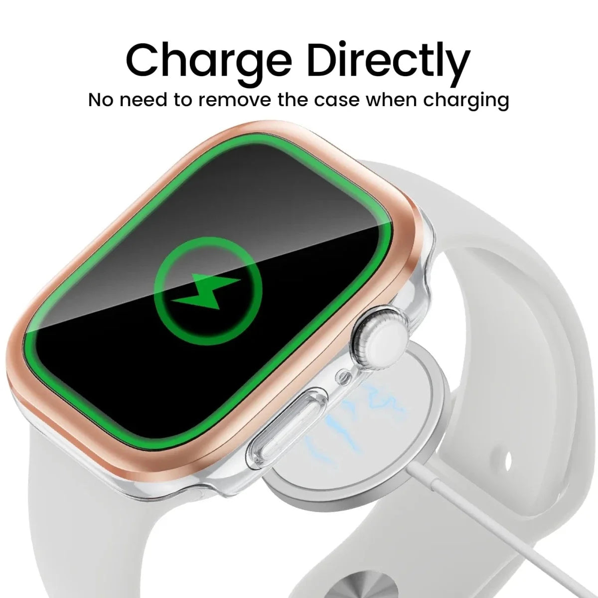 Tempered Glass Metal Case For Apple Watch