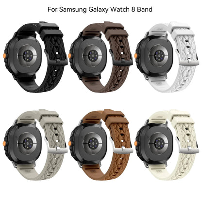 Quilted Leather Sports Band For Samsung Watch 8