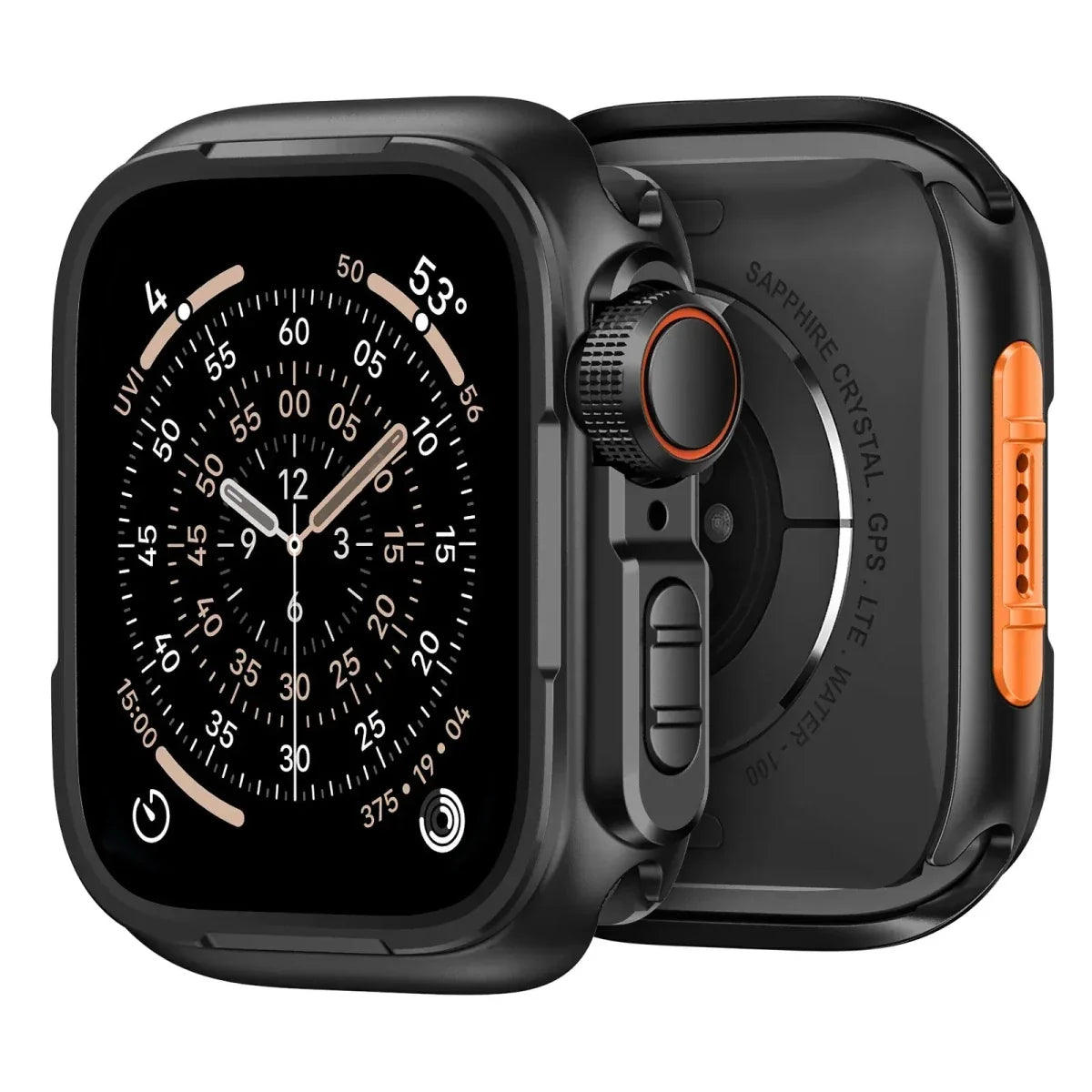 Metal Watch Case - Black Orange