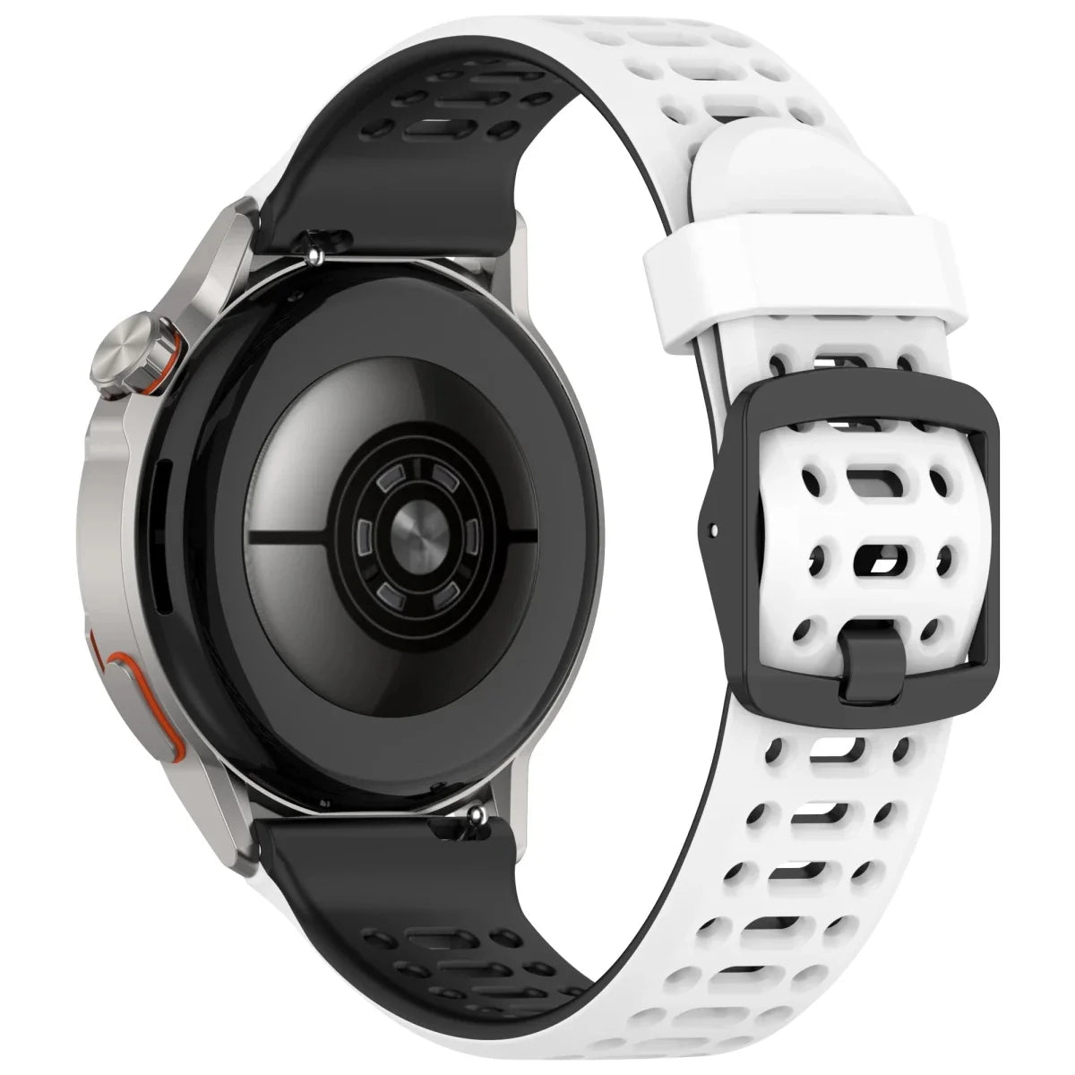 2 Tone Buckle Sports Band For Samsung Watch - White Black