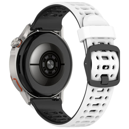 2 Tone Buckle Sports Band For Samsung Watch - White Black