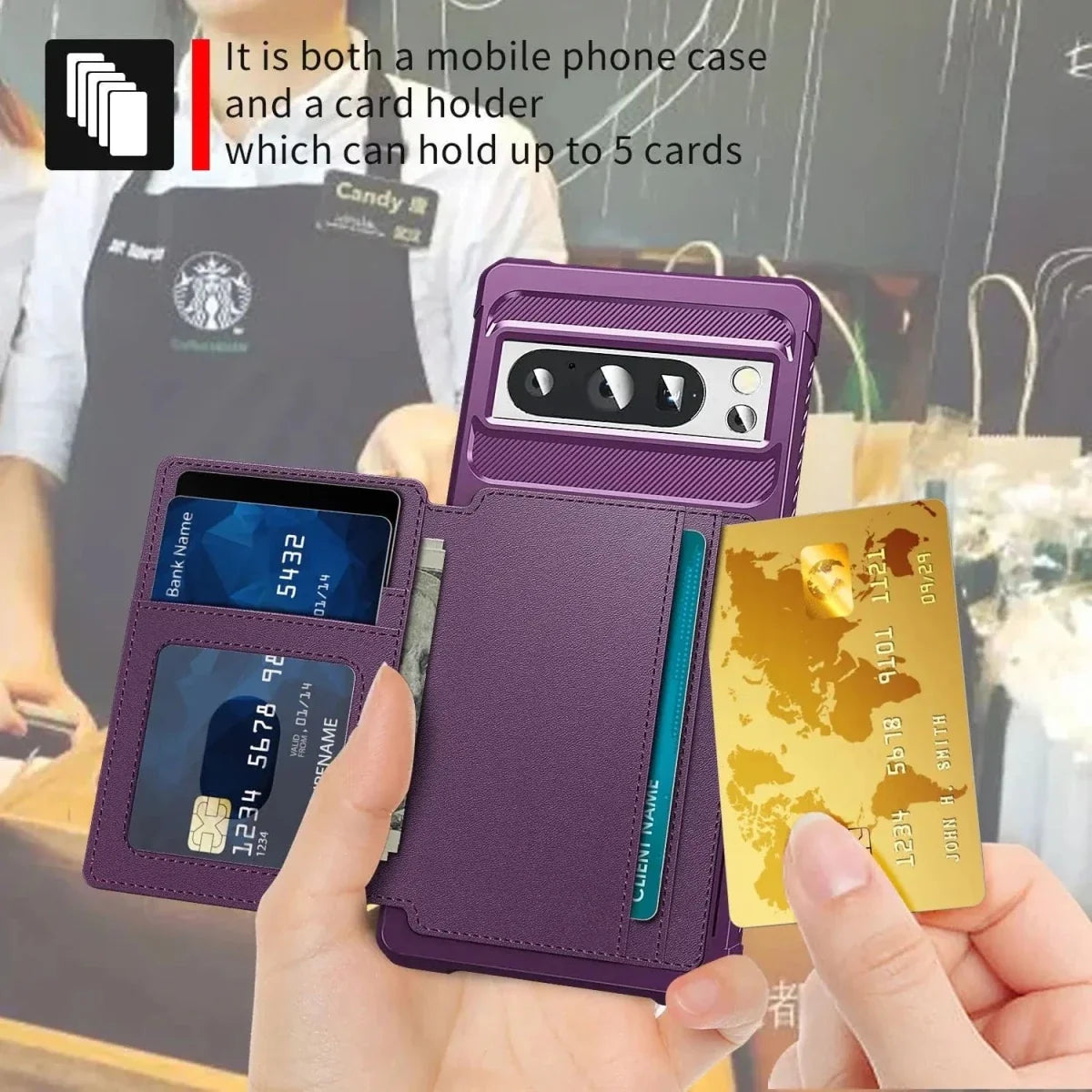 Magnetic Leather Wallet Case For Google Pixel