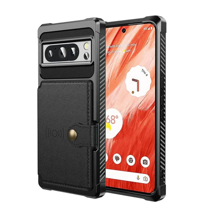 Magnetic Leather Wallet Case For Google Pixel - Black