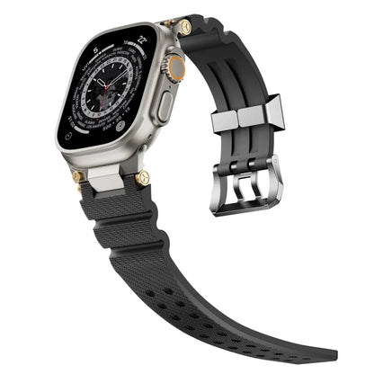 Mens Watch Band - Black - Silver